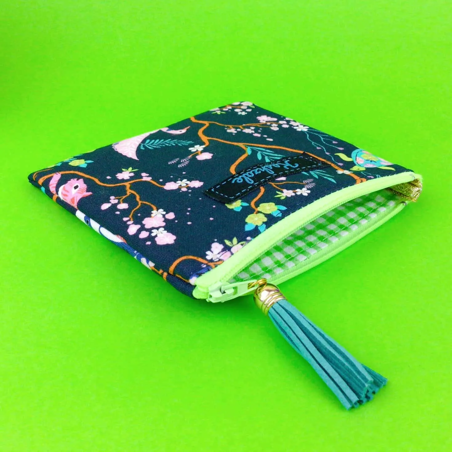 Navy Pandas and Tigers Coin Purse. Navy Coin Purse