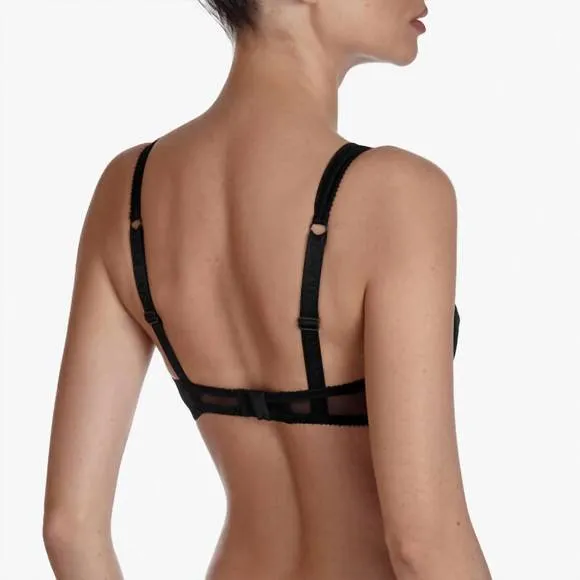 NEW AJOUR long bra in black