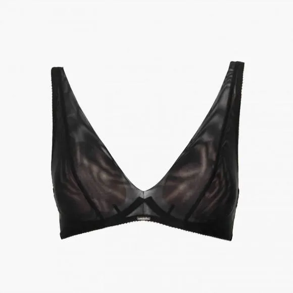 NEW AJOUR long bra in black