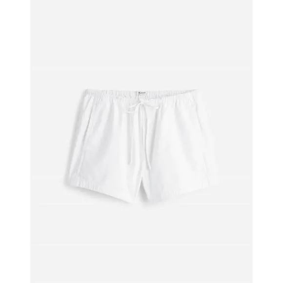 NEW MADEWELL drawstring pull-on shorts in white