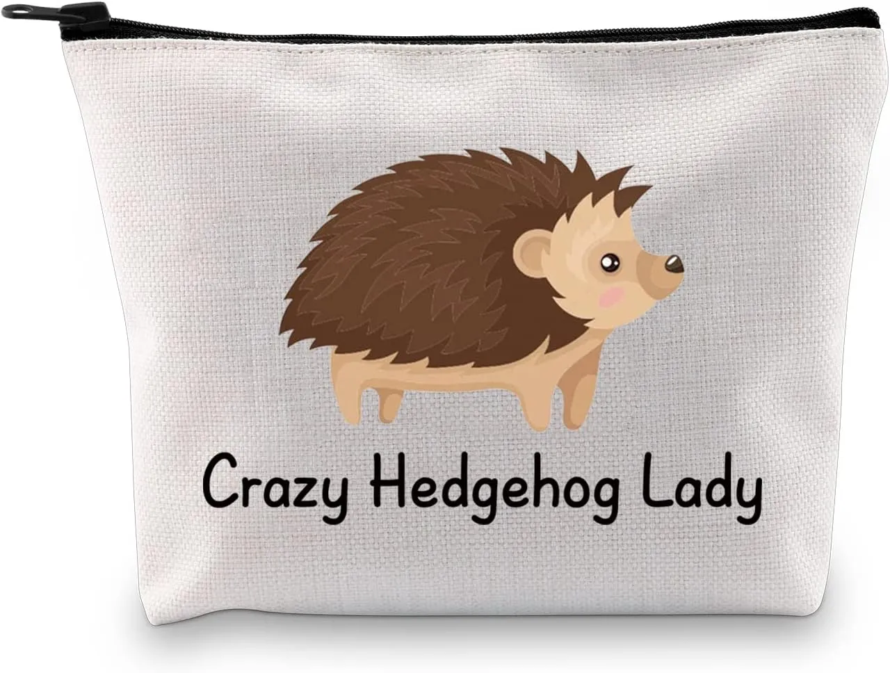 New MNIGIU Cute Hedgehog Gift Crazy Hedgehog Lady Cosmetic Bag Funny Hedgehog Makeup Bag Hedgehog Lover Gift