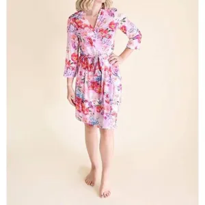 NEW POSH PEANUT brisa mommy robe in pink floral