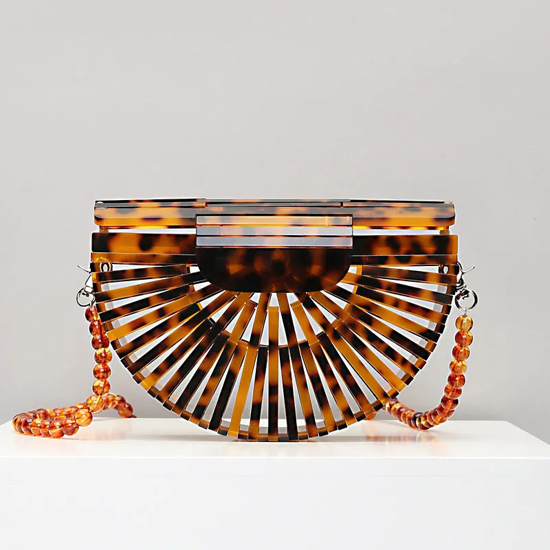 New Women's Hollow Hand Holding Diagonal Fashion Bamboo Basket Bag