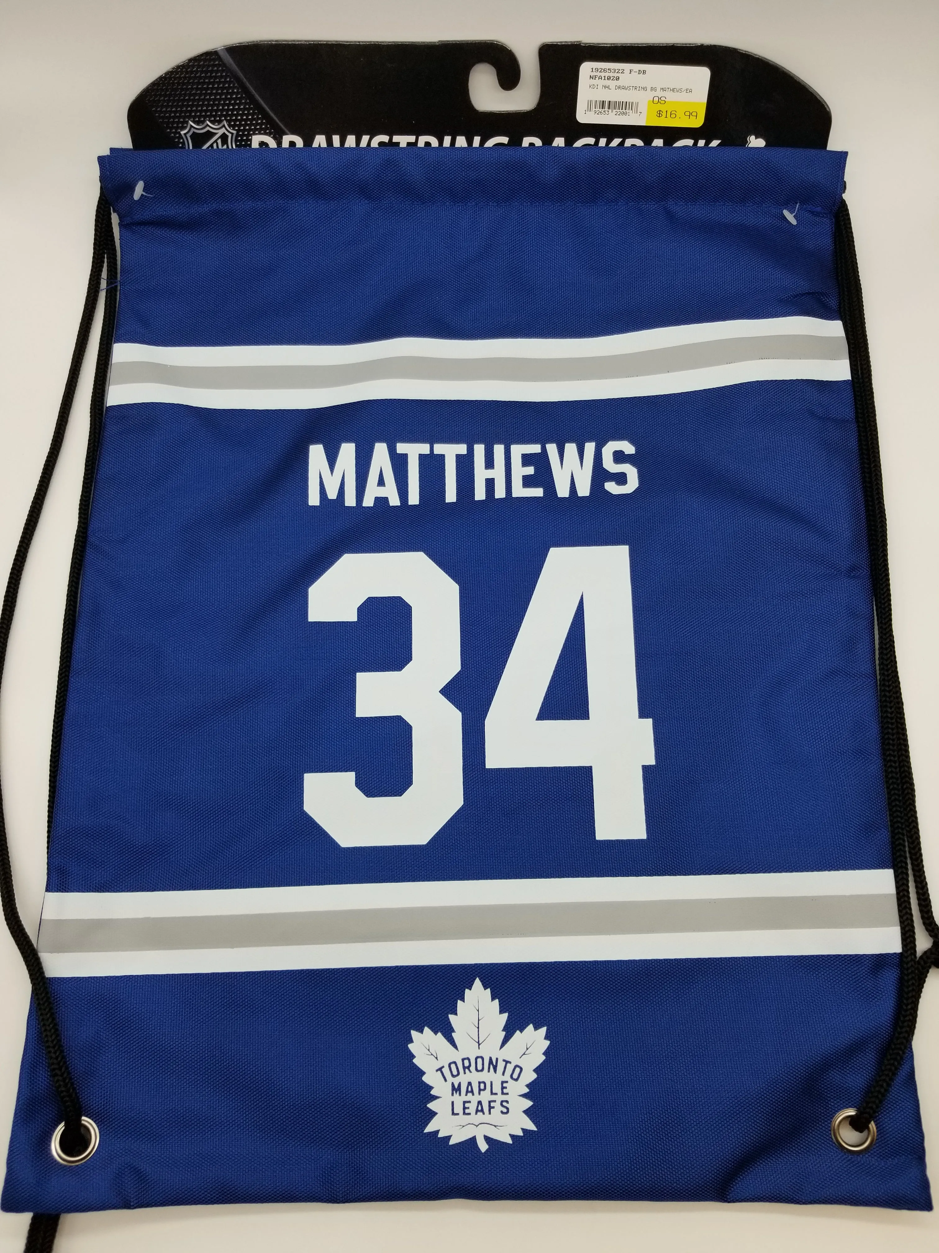NHL Player Name Drawstring Bag
