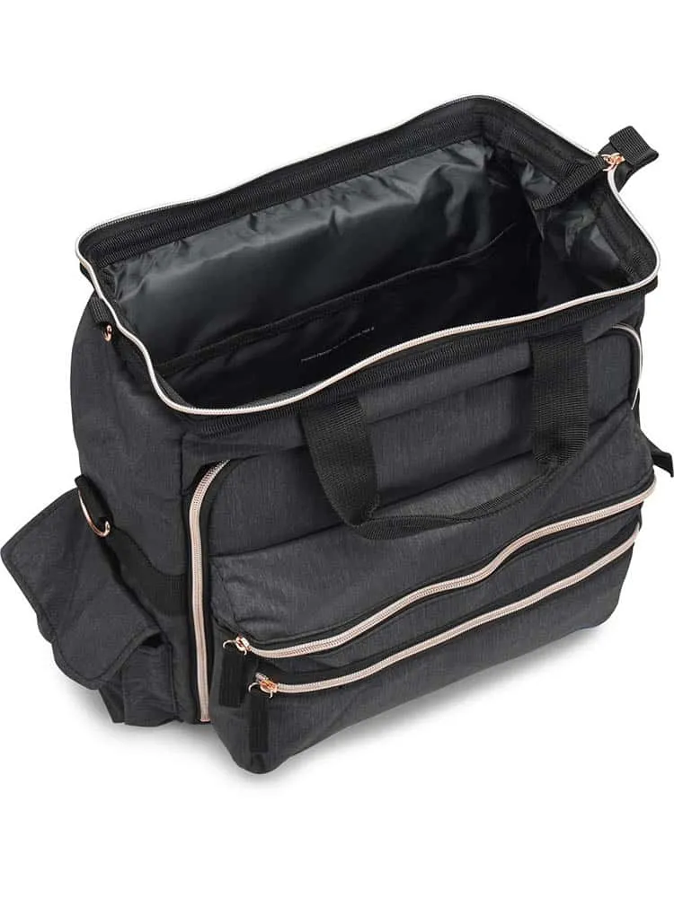 NurseMates Ultimate Medical Bag | Charcoal & Rose Gold