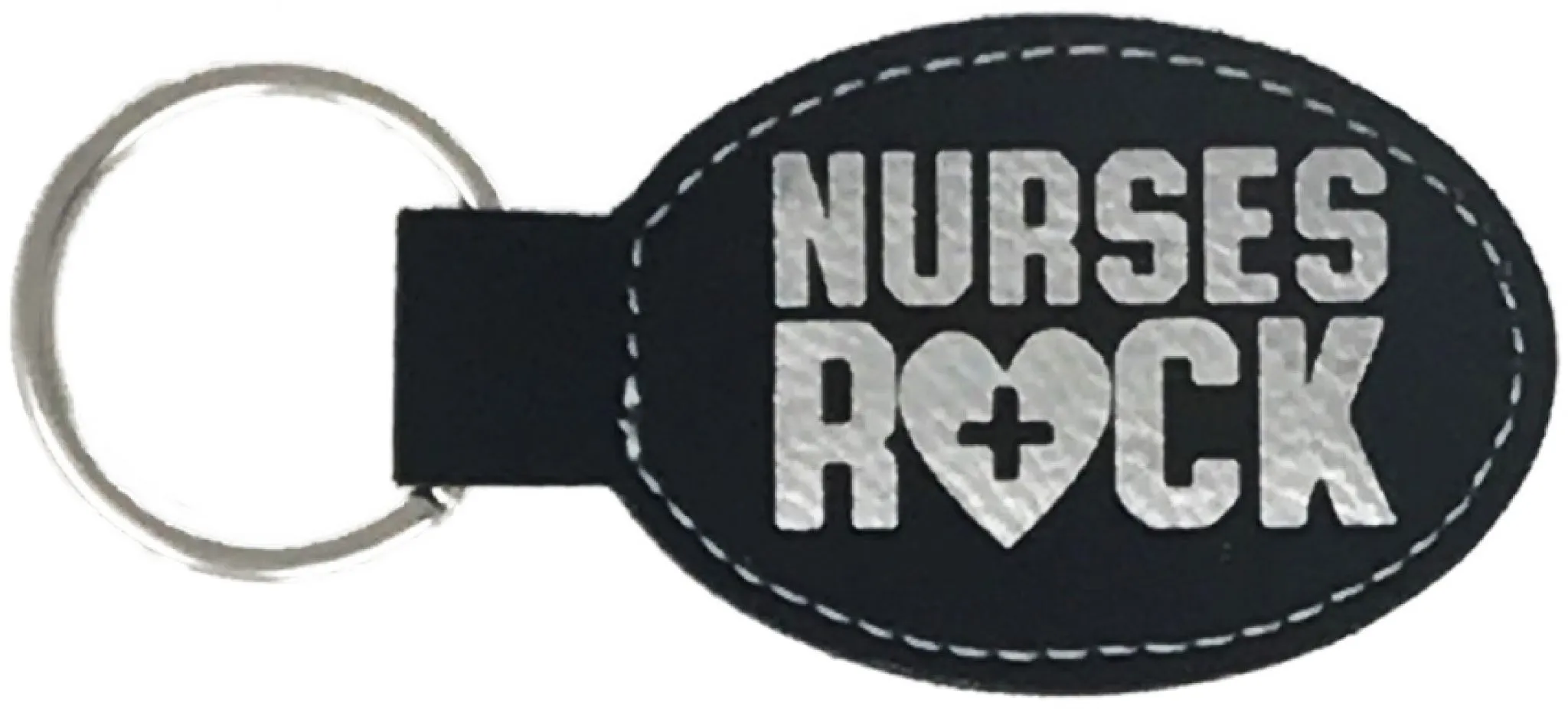 Nurses Rock Leatherette Keychain