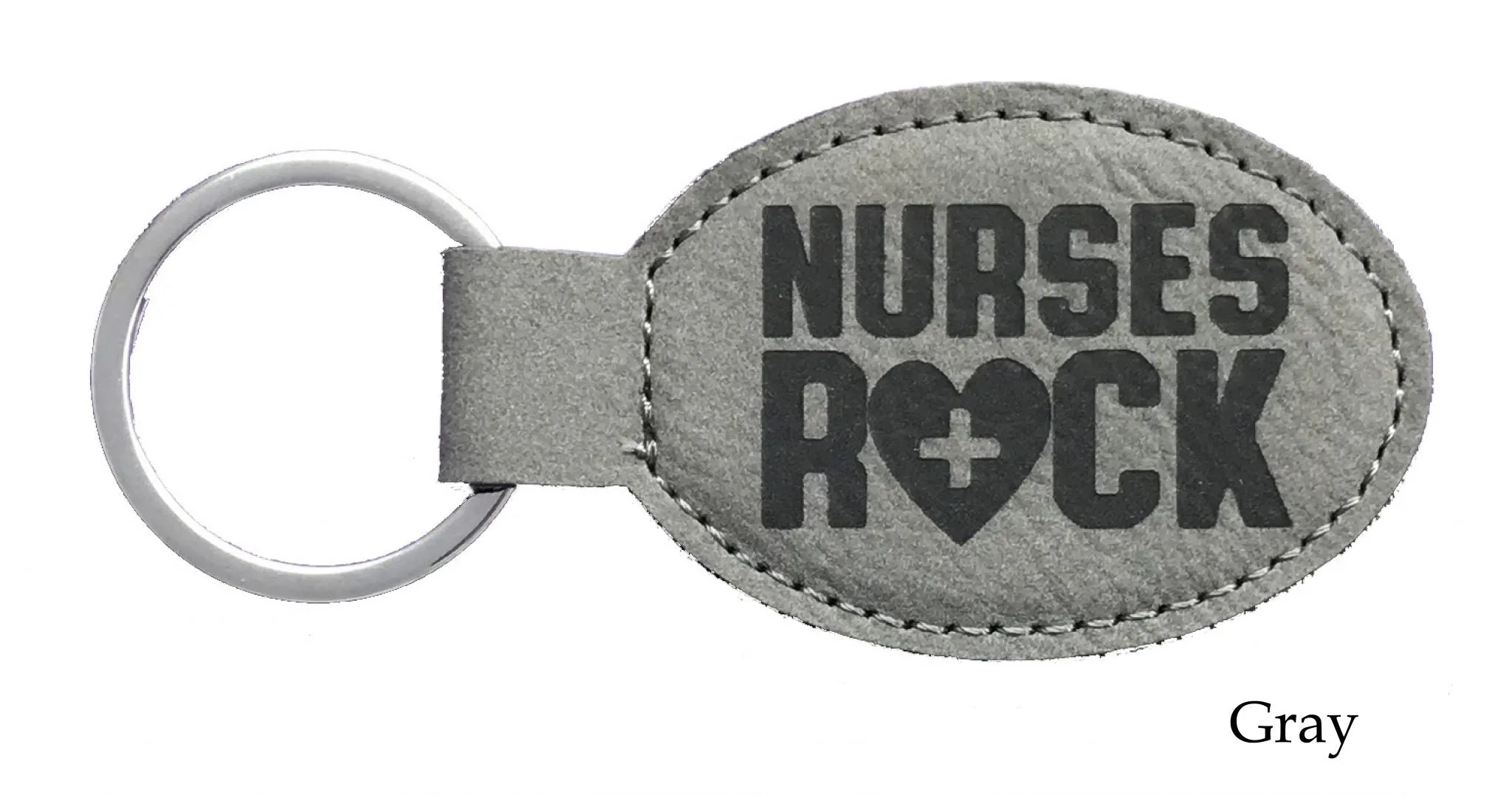 Nurses Rock Leatherette Keychain