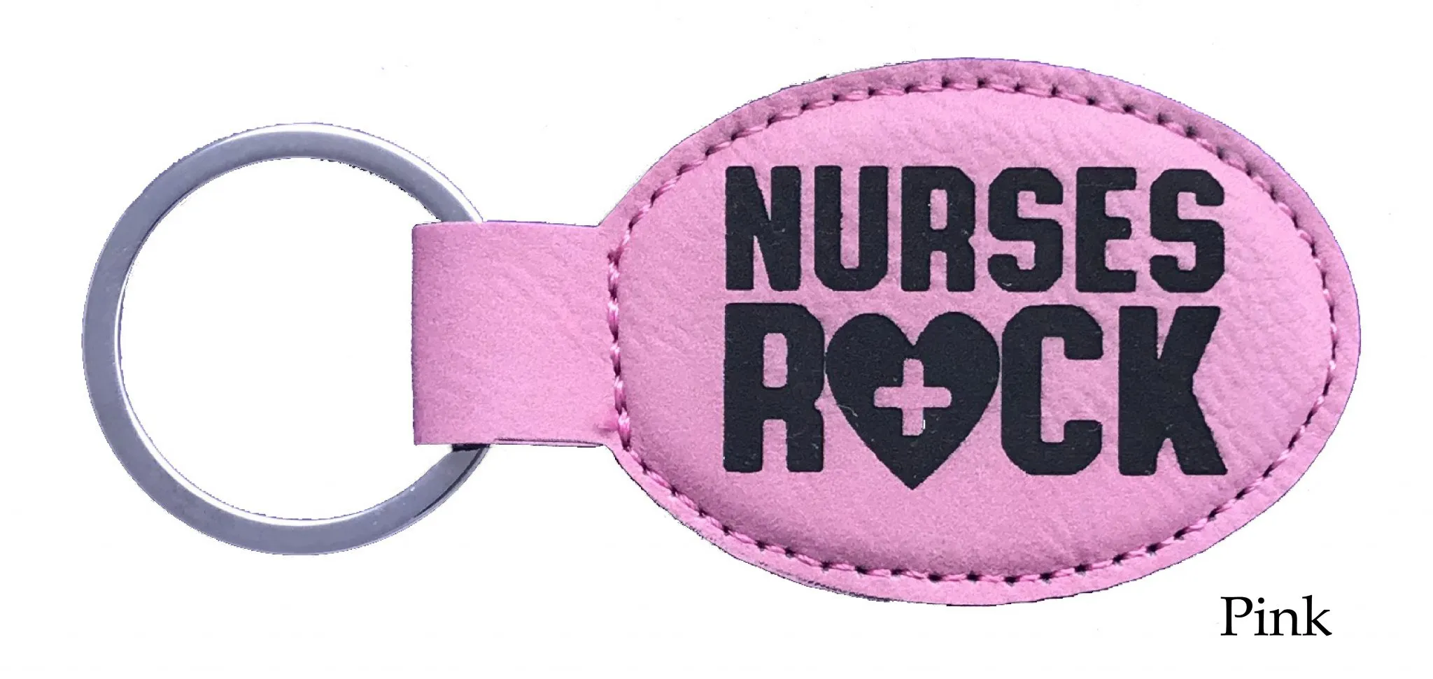 Nurses Rock Leatherette Keychain