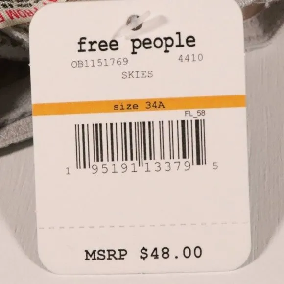 NWT Free People Starla Underwire Bra in Skies