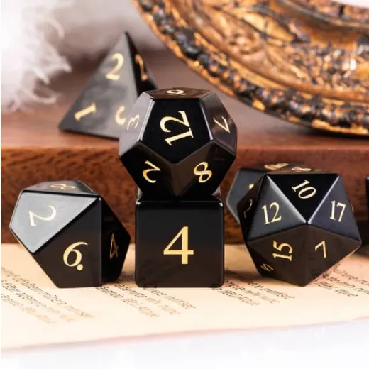Obsidian - Engraved with Gold