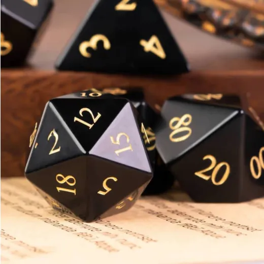 Obsidian - Engraved with Gold