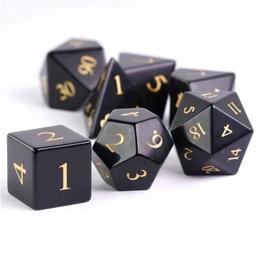 Obsidian - Engraved with Gold