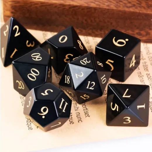 Obsidian - Engraved with Gold