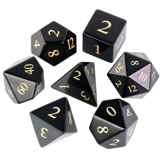 Obsidian - Engraved with Gold