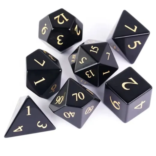 Obsidian - Engraved with Gold