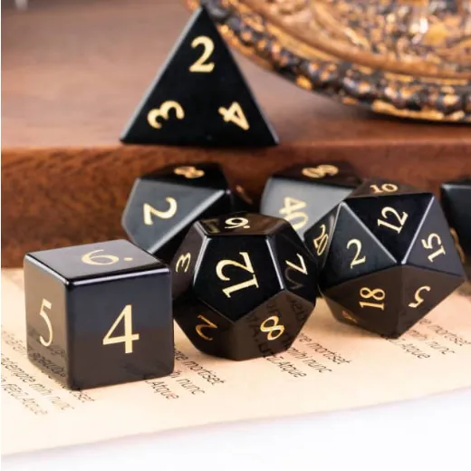 Obsidian - Engraved with Gold