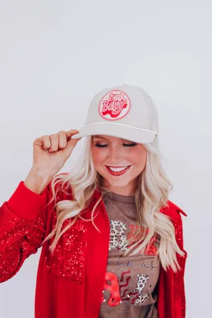 Oh Santa Baby Trucker Hat - Khaki