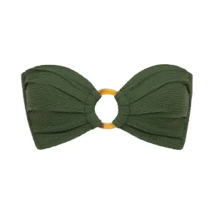 Olive Micro Scrunch Tori Bandeau Bikini Top