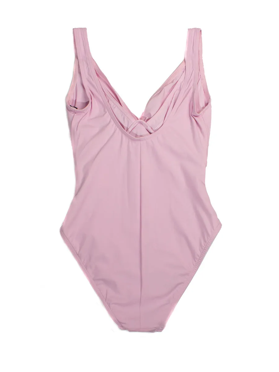 One Piece Underwire Knot Twist In Pink