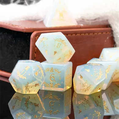 Opalite with Embellishment - Engraved with Gold