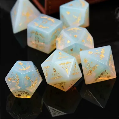Opalite with Embellishment - Engraved with Gold