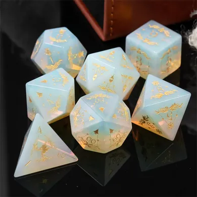 Opalite with Embellishment - Engraved with Gold