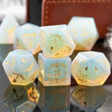 Opalite with Embellishment - Engraved with Gold