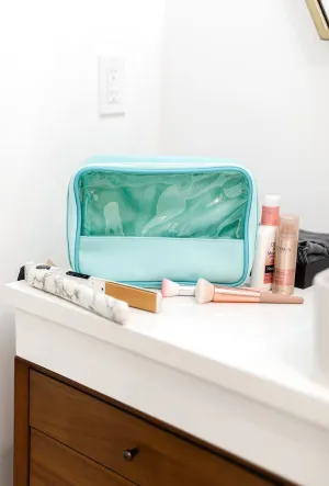Oversized Mint Cosmetic Bag