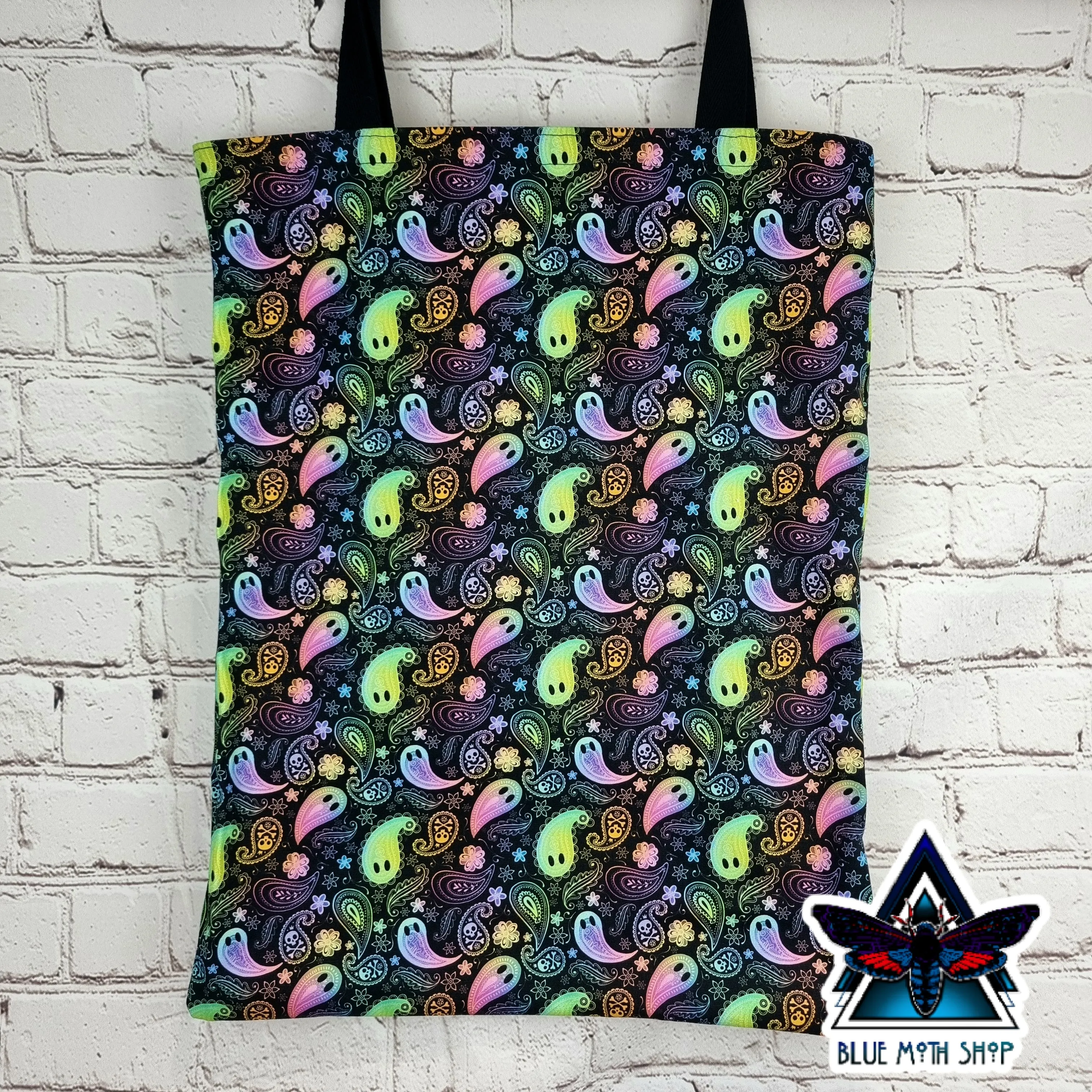Paisley Ghost 100% Cotton Canvas Tote Bag