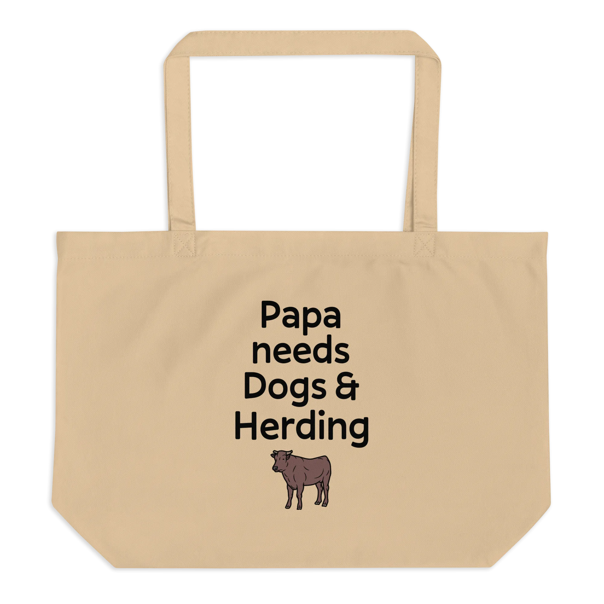 Papa Needs Dogs & Cattle Herding X-Large Tote/ Shopping Bags