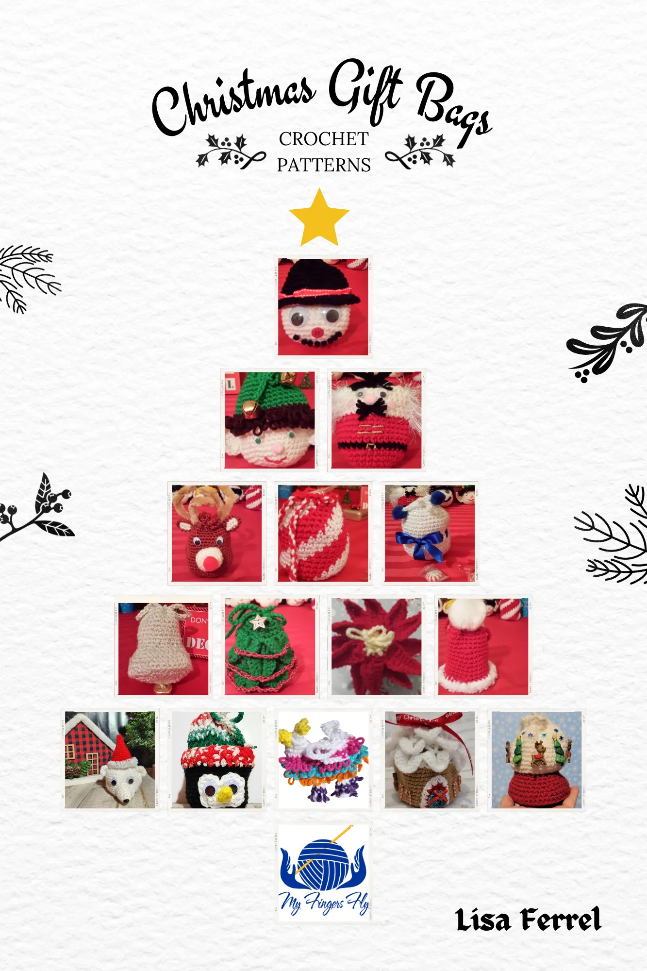 Peppermint Candy Cane Goody Bag Crochet Pattern in PDF Format