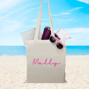 Personalised Natural Name Tote Bag