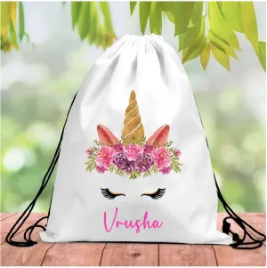 Personalised Unicorn Drawstring Bag