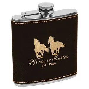 Personalized Leatherette Flask