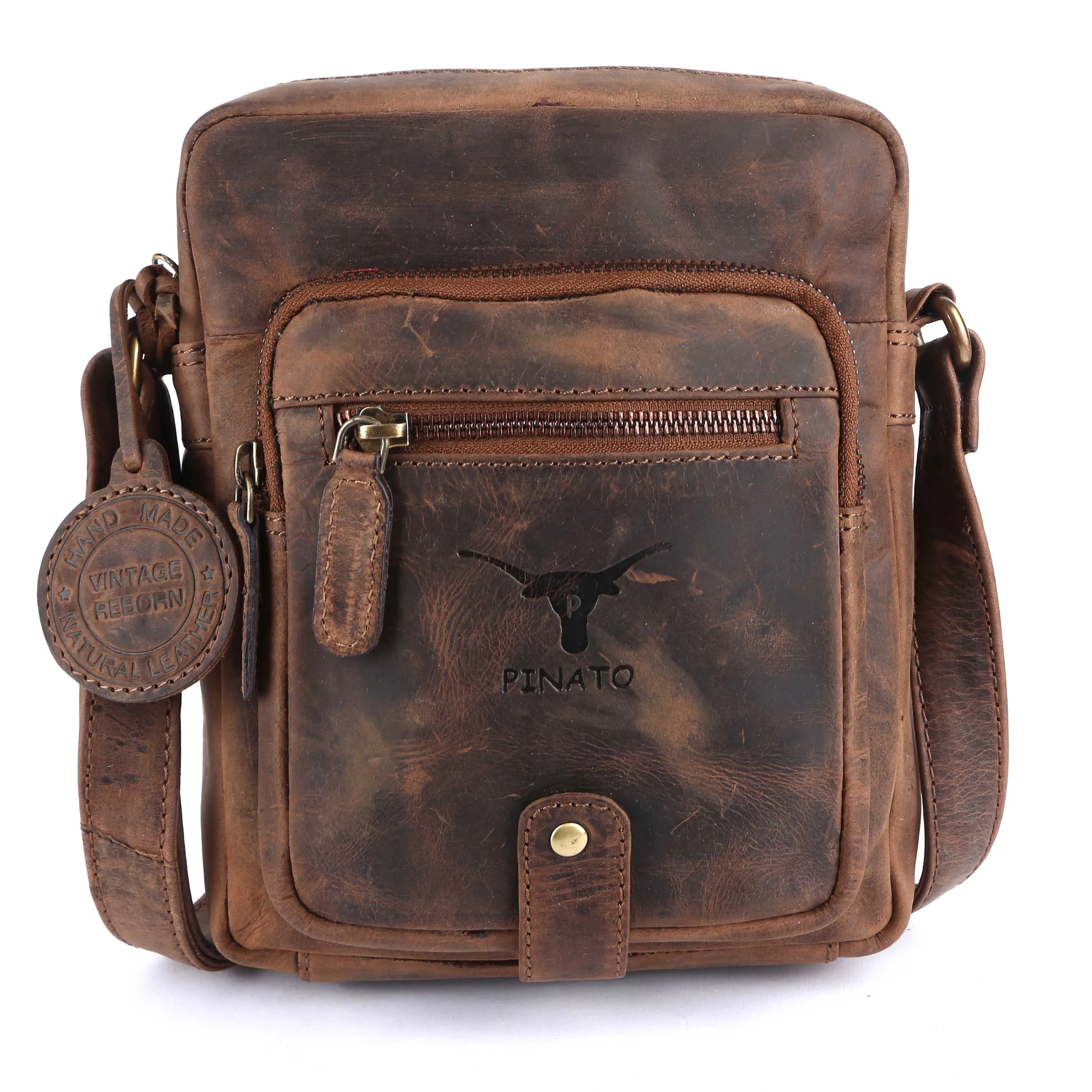 Pinato Genuine Leather Cognac Messenger Bag for Men & Women (PL-5716)