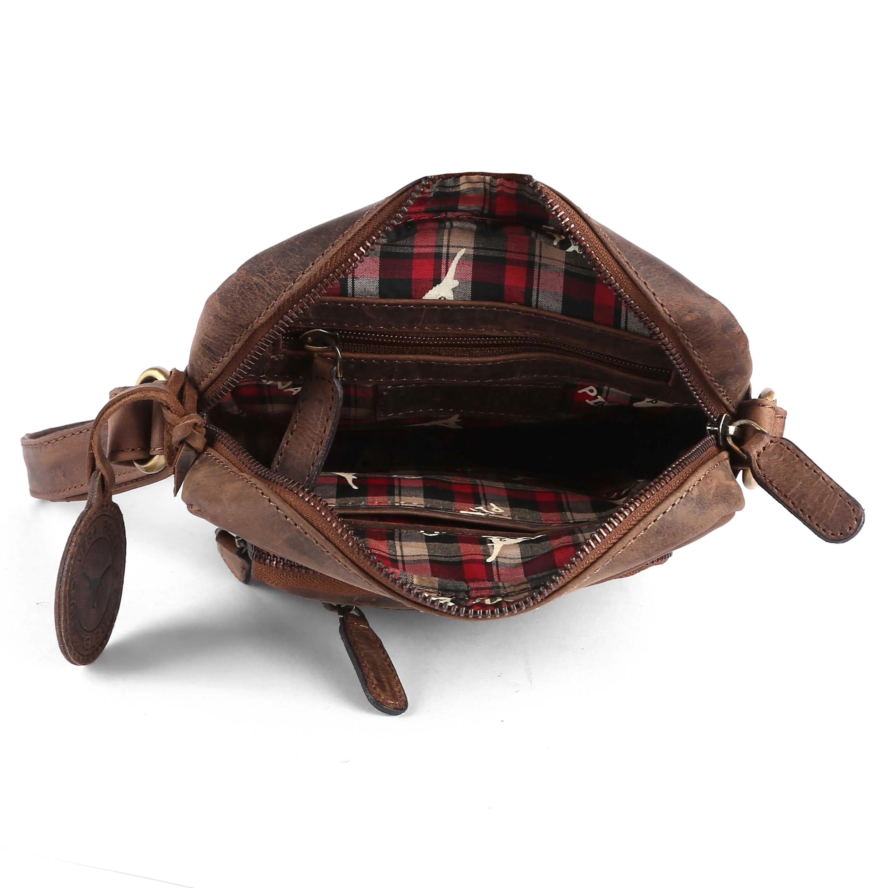 Pinato Genuine Leather Cognac Messenger Bag for Men & Women (PL-5716)