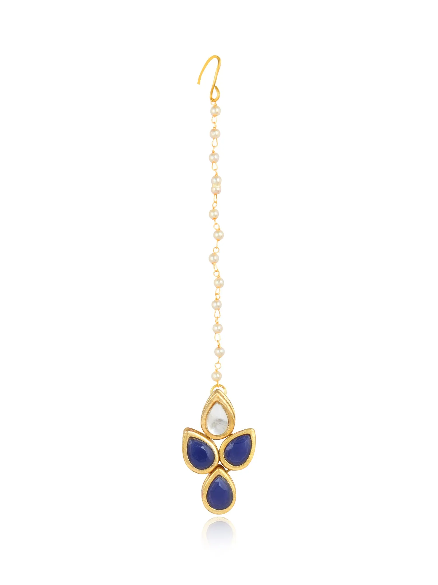 Pink and Blue Kundan Classic Necklace set