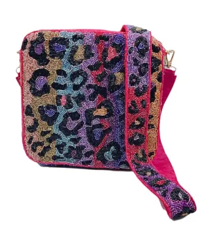 Pink Leopard Box Purse
