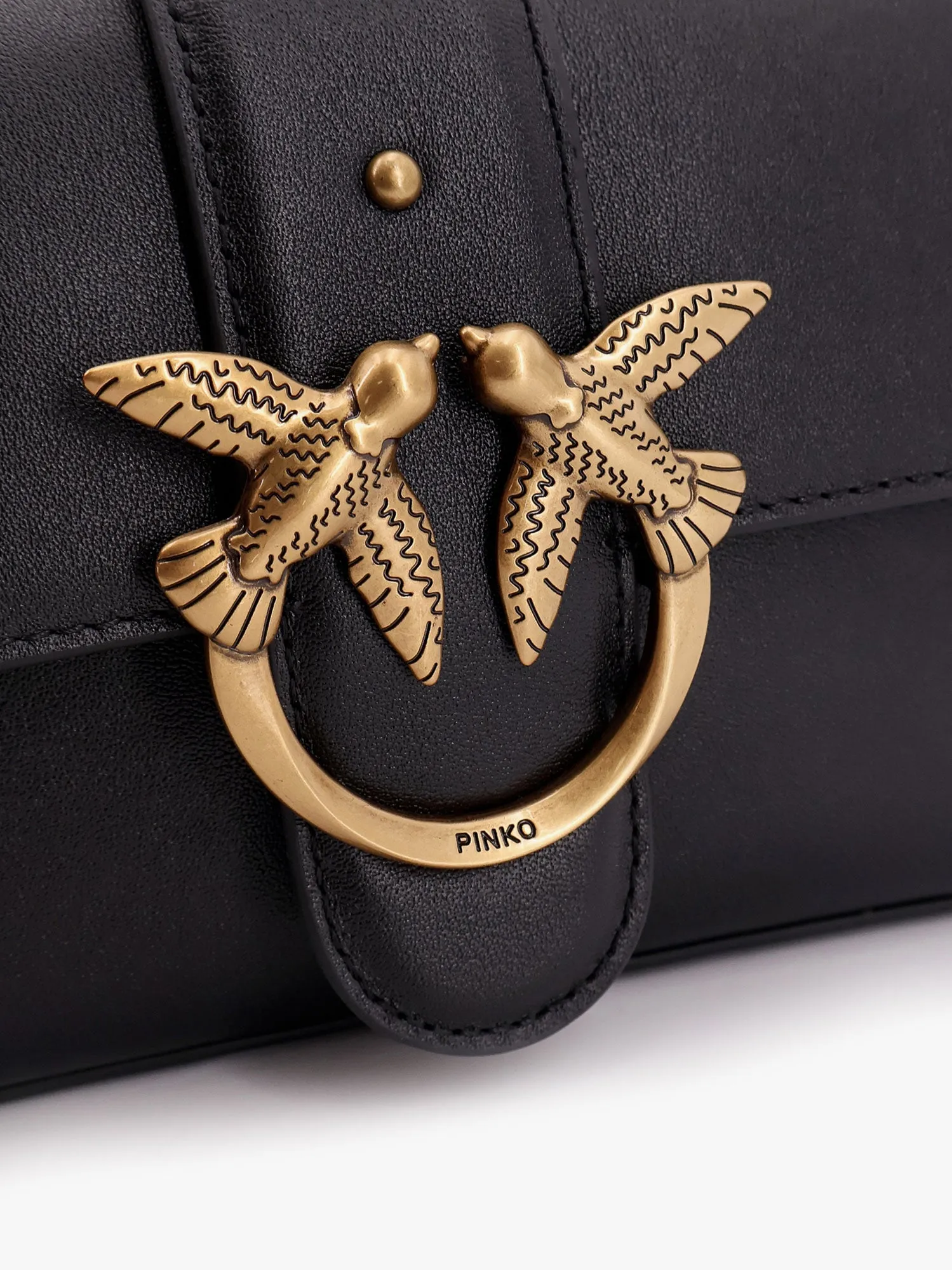 Pinko Love One Mini Leather Shoulder Bag