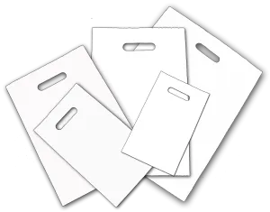 Plastic shopping bags with gusset white - 50um