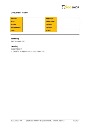 Policy or Procedure Document Template