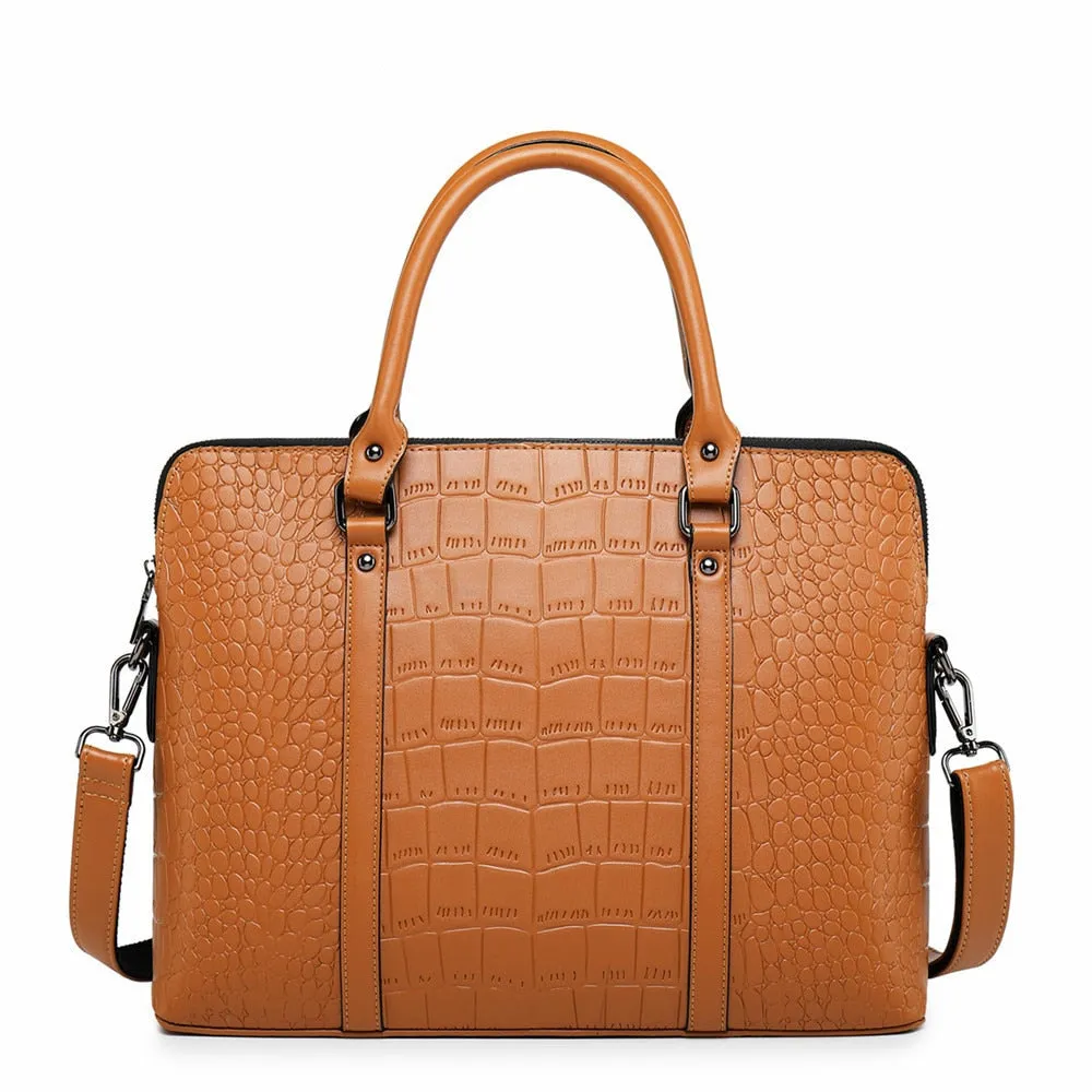 Porte Document Femme à Motif Croco Chic et Pratique