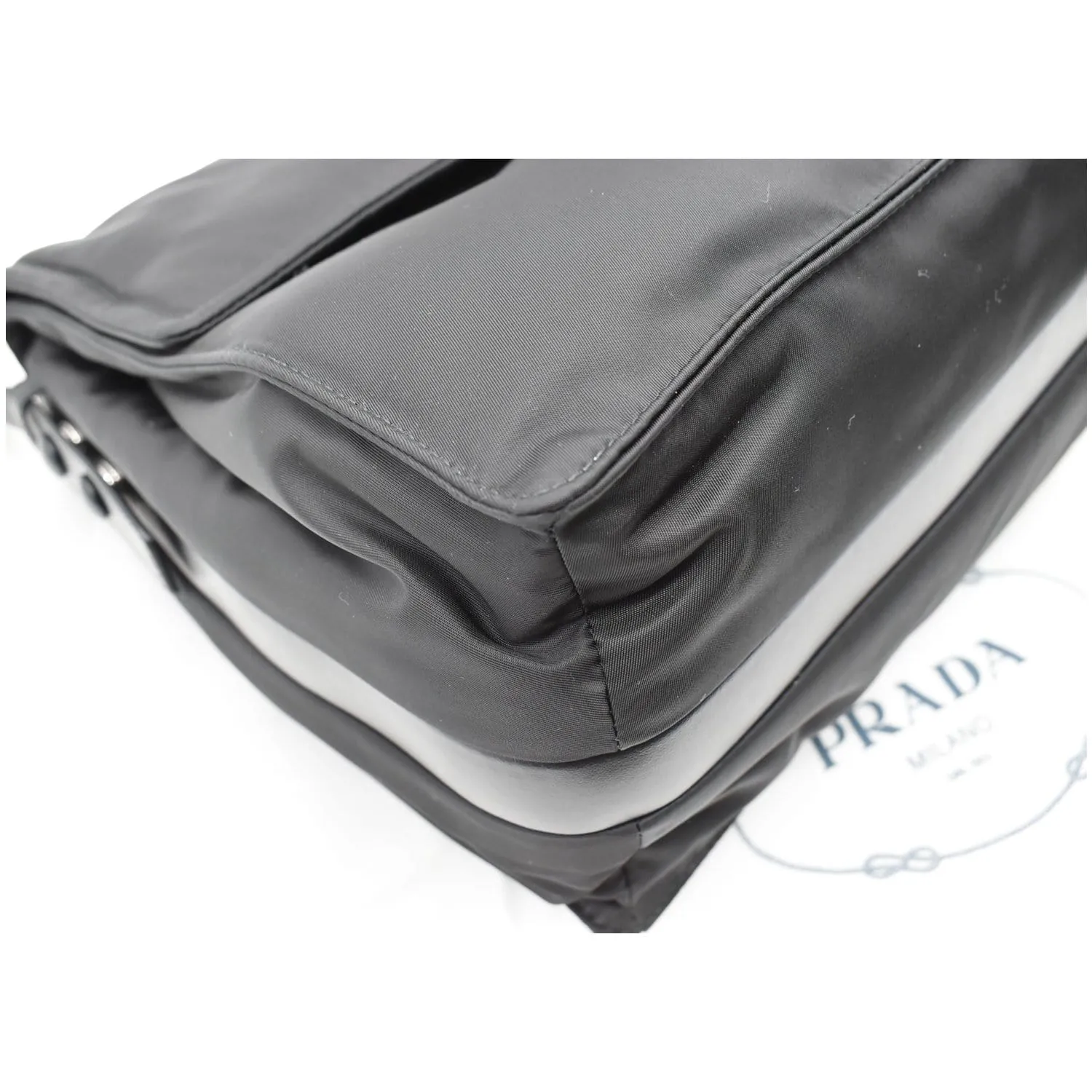 PRADA Large Padded Re-Nylon Shoulder Bag Black