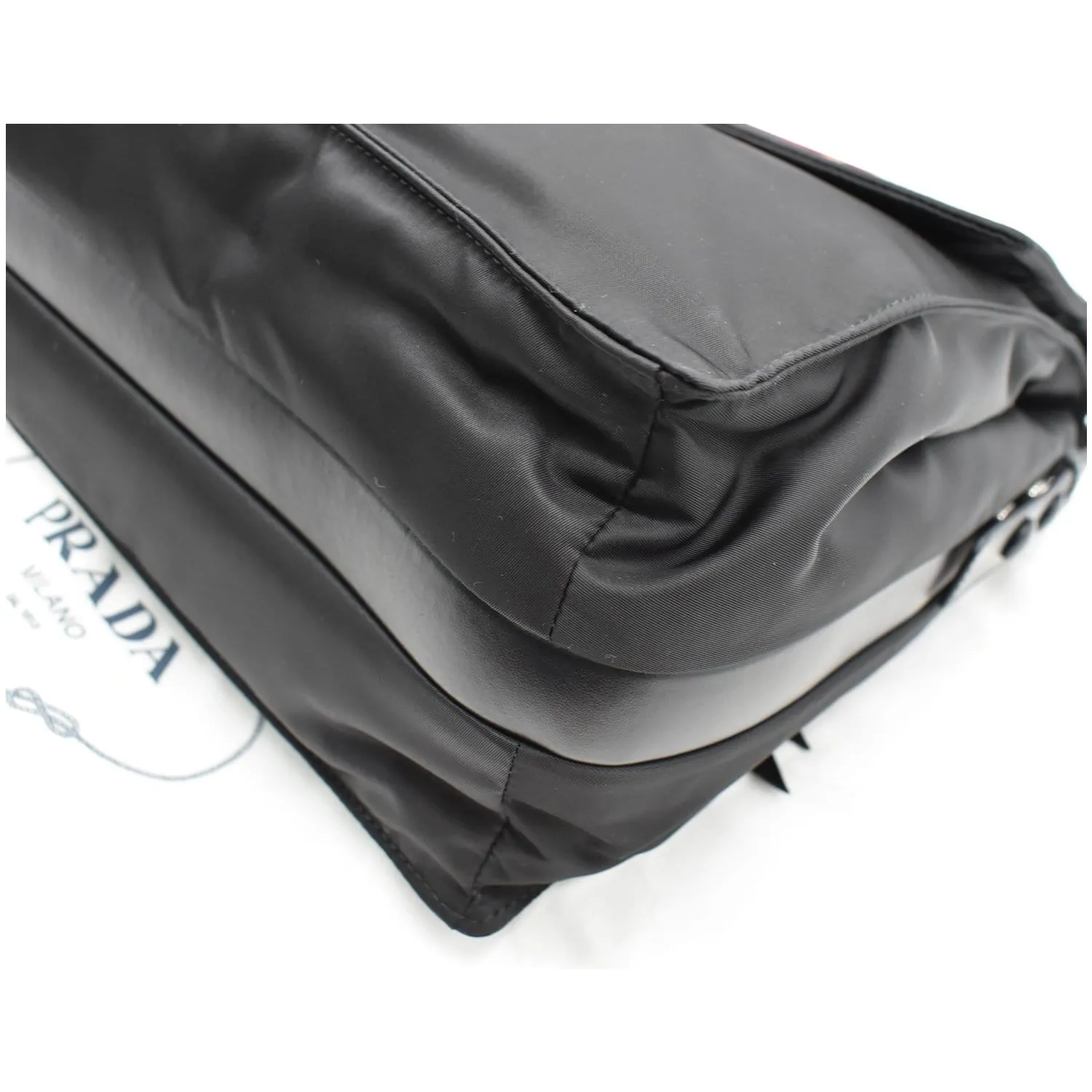 PRADA Large Padded Re-Nylon Shoulder Bag Black