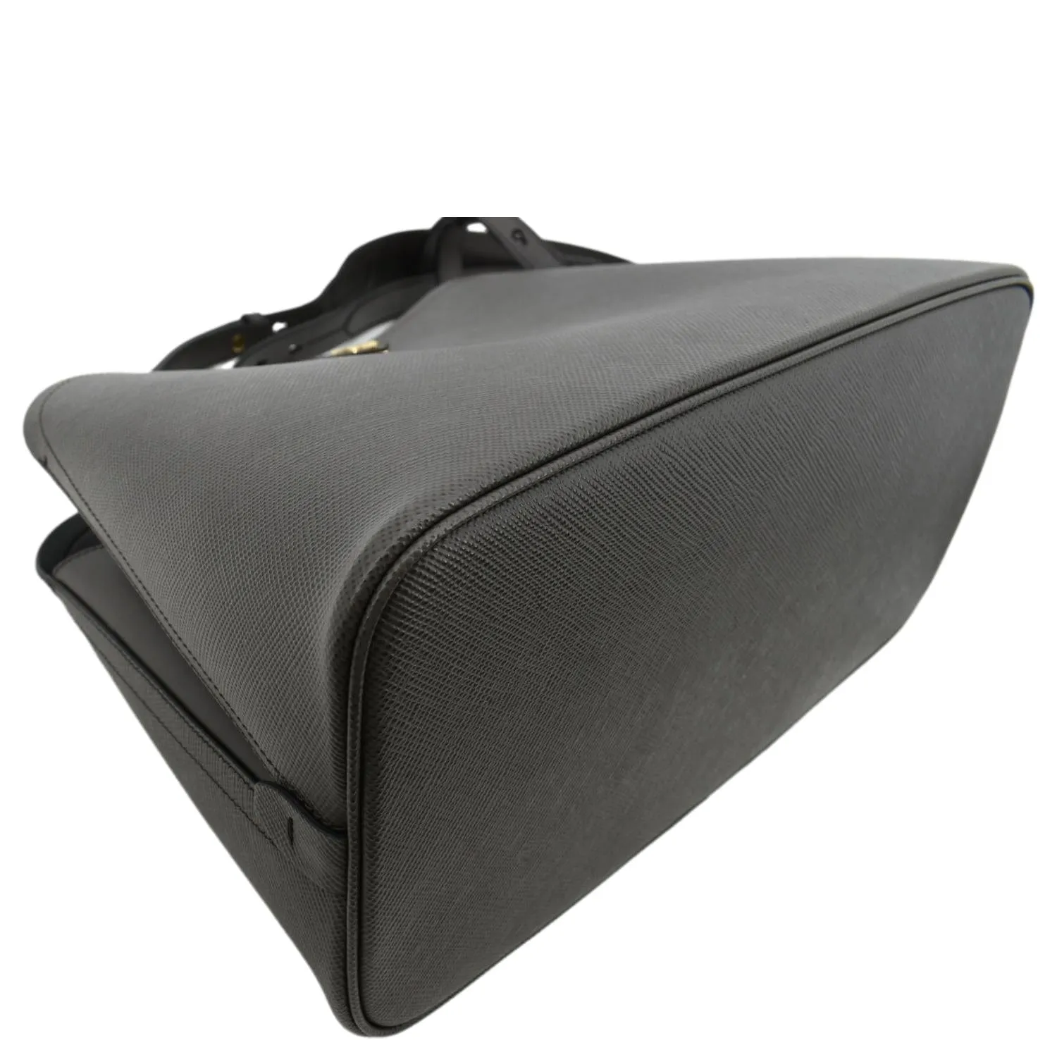 PRADA Matinee Saffiano Leather Shoulder Bag Fumo