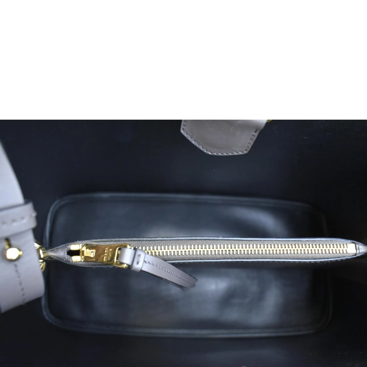 PRADA Matinee Saffiano Leather Shoulder Bag Fumo
