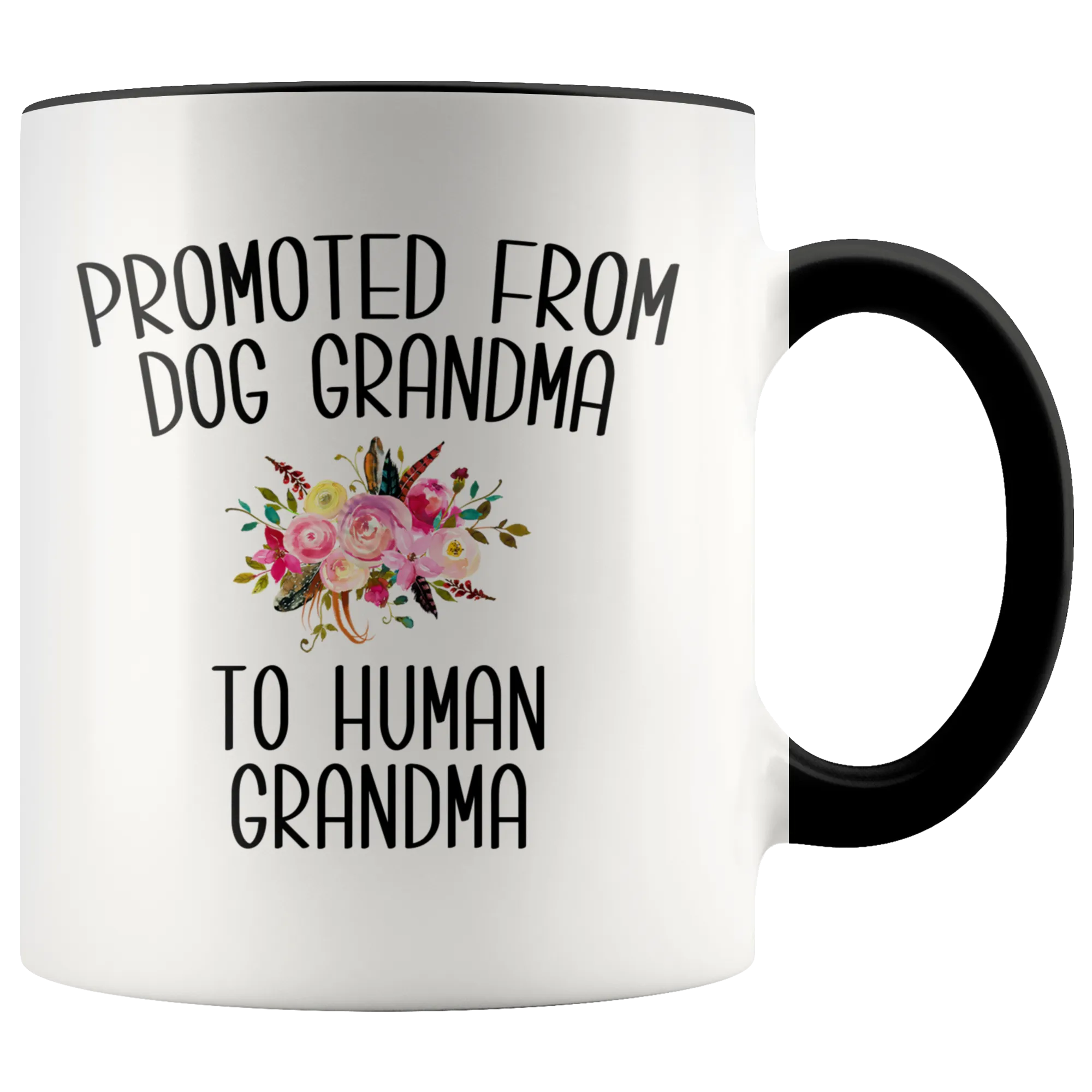 Promoted From Dog Grandma To Human Grandma Mug Grandma Pregnancy Announcement Mother in Law Reveal Gift for Her