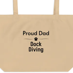 Proud Dock Diving Dad X-Large Tote/ Shopping Bags