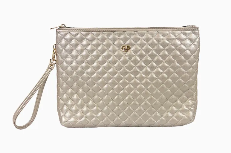 Pursen Litt Makeup Case Pearl Quilted