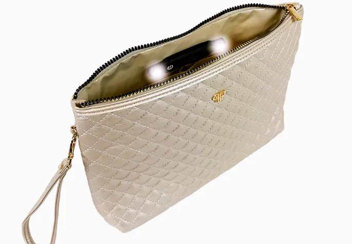 Pursen Litt Makeup Case Pearl Quilted